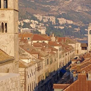 Monastery tower, The Stradun, Dubrovnik, Croatia, Europe