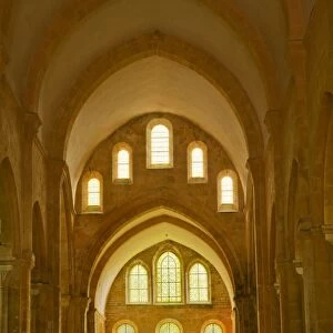 The nave of Fontenay Abbey, UNESCO World Heritage Site, Cote d Or, Burgundy, France, Europe