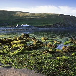 Norwick Beach and house, Unst, Shetland Islands, Scotland, United Kingdom, Europe