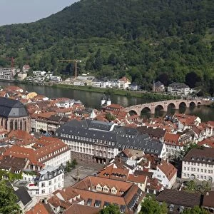 Old Town and River Neckar, Heidelberg, Baden-Wurttemberg, Germany, Europe
