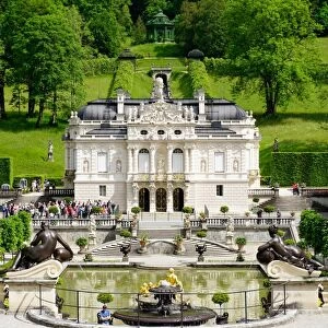 Palace of Linderhof, royal villa of King Ludwig the Second, Bavaria, Germany, Europe