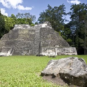 Plaza A Temple, Mayan ruins, Caracol, Belize, Central America