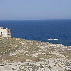 Qawra Tower near Dwejra Point, Gozo, Malta, Europe