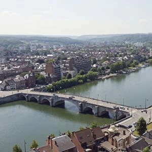 River Meuse, panoramic city view, Namur, Wallonia, Belgium, Europe