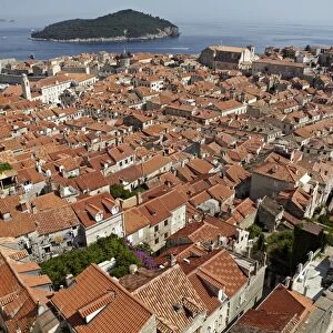 The rooftops of the Walled City of Dubrovnik, UNESCO World Heritage Site, Croatia, Europe