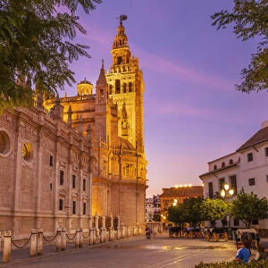 Seville Cathedral of Saint Mary of the See, and La Giralda bell tower at sunset, UNESCO