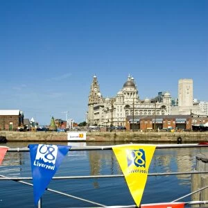 Skyline and docks, Liverpool, Merseyside, England, United Kingdom, Europe