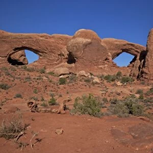 The Spectacles (North and South Windows), Arches National Park, Moab, Utah, United States of America, North America