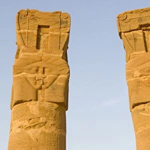 The standing columns of the temple of the goddess Mut at Jebel Barkal, UNESCO World Heritage Site