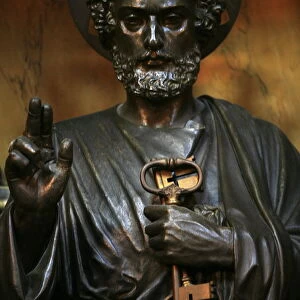 Statue of St. Peter in Saint-Joseph-des-Carmes church, Paris, France, Europe