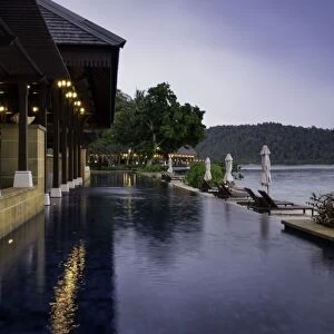 Swimming pool at the luxury resort and spa of Pangkor Laut, Malaysia, Southeast Asia