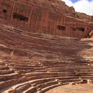 Theatre carved into the mountainside, Petra, UNESCO World Heritage Site, Jordan