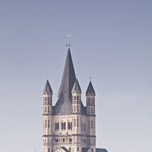 The tower of The Great Saint Martin church, Cologne, North Rhine-Westphalia, Germany, Europe