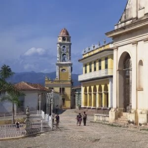 Tower of St. Francis of Assisi Convent church and Museo Romantico, in Trinidad