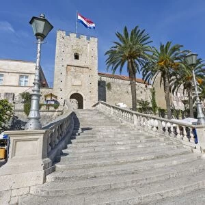 Town Gate, Korcula Town, Korcula, Dalmatia, Croatia, Europe