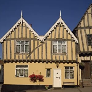 Traditional housing facades, Lavenham, Suffolk, England, United Kingdom, Europe