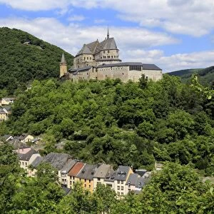 Vianden Castle above the Town of Vianden on Our River, Canton of Vianden, Grand Duchy of Luxembourg