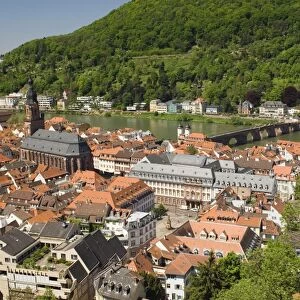 View from the castle of the old city, and the River Neckar, Heidelberg