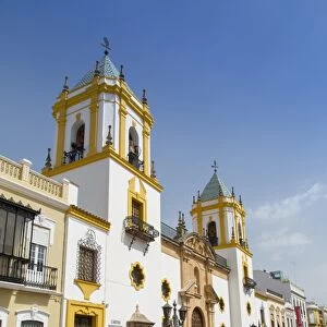 View of church Iglesia del Socorro, Plaza del Socorro, Ronda, Andalusia, Spain, Europe