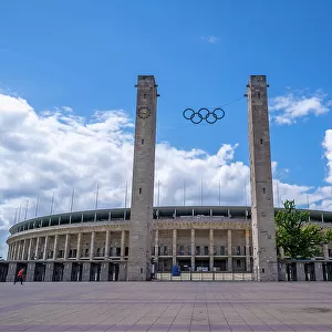 View of exterior of Olympiastadion Berlin, built for the 1936 Olympics, Berlin, Germany, Europe