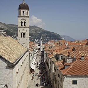 View of the Stradun, the main street inside the Walled City of Dubrovnik, UNESCO World Heritage Site, Croatia, Europe