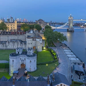 View of Tower Bridge and the Tower of London, UNESCO World Heritage Site