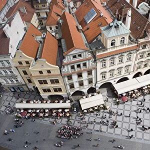 View from Town Hall tower of Old Town Square, Old Town, Prague, Czech Republic, Europe