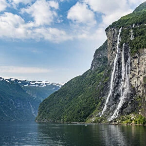 Waterfall in Geirangerfjord, UNESCO World Heritage Site, Sunnmore, Norway, Scandinavia