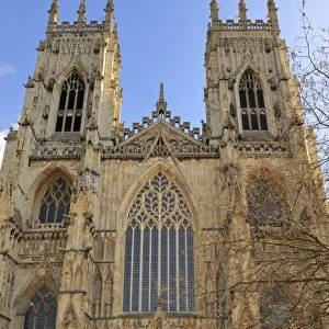 The Western front of York Minster, Gothic Cathedral, York, Yorkshire, England, United Kingdom, Europe