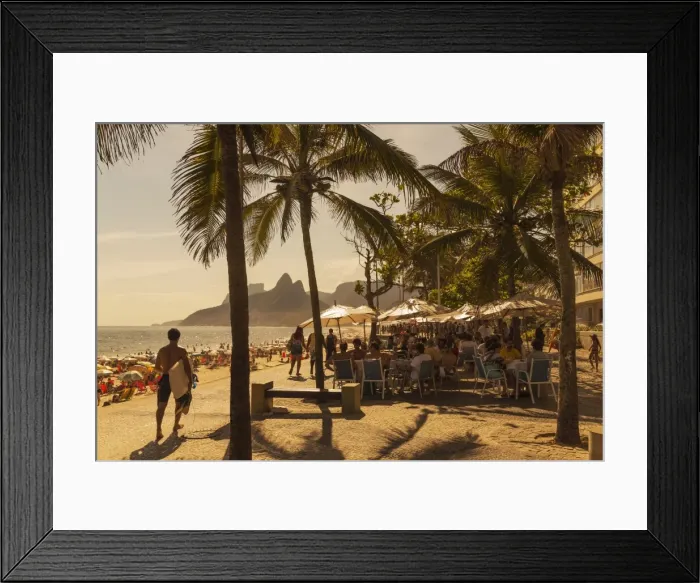 Framed Print : Beach and cafe, Rio de Janeiro, Brazil, South America Framed Print : Beach and cafe, Rio de Janeiro, Brazil, South America