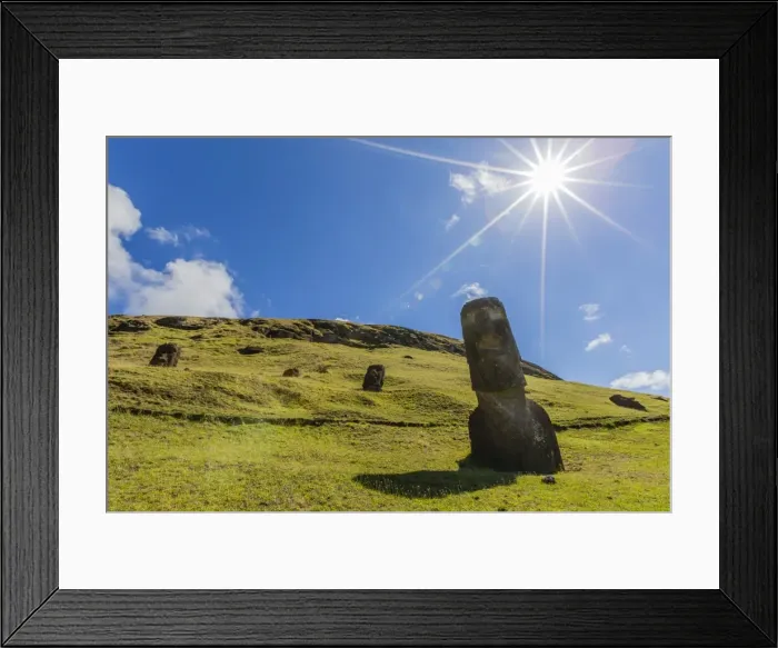 Framed Print : Rano Raraku, the quarry site for all moai statues on Easter Island (Isla de Pascua) (Rapa Nui), UNESCO World Heritage Site, Chile, South America Framed Print : Rano Raraku, the quarry site for all moai statues on Easter Island (Isla de Pascua) (Rapa Nui), UNESCO World Heritage Site, Chile, South America