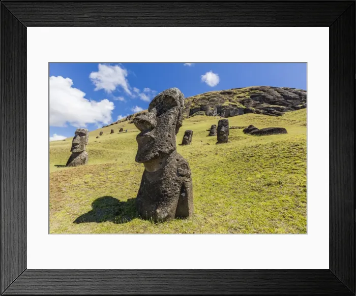 Framed Print : Rano Raraku, the quarry site for all moai statues on Easter Island (Isla de Pascua) (Rapa Nui), UNESCO World Heritage Site, Chile, South America Framed Print : Rano Raraku, the quarry site for all moai statues on Easter Island (Isla de Pascua) (Rapa Nui), UNESCO World Heritage Site, Chile, South America
