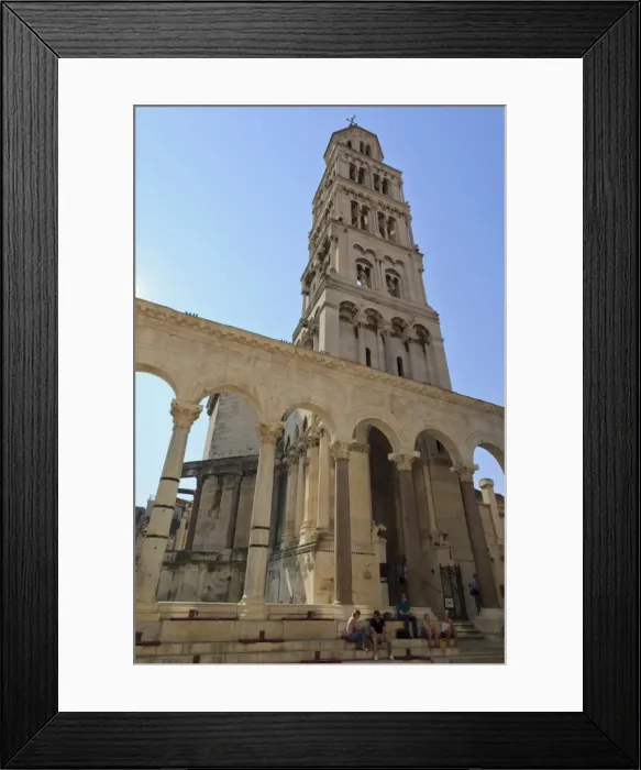 Framed Print : Tourists, Diocletians Palace and bell tower of Cathedral of St Domnius (St Duje), Old town, Split, Central Dalmatia, Croatia Framed Print : Tourists, Diocletians Palace and bell tower of Cathedral of St Domnius (St Duje), Old town, Split, Central Dalmatia, Croatia