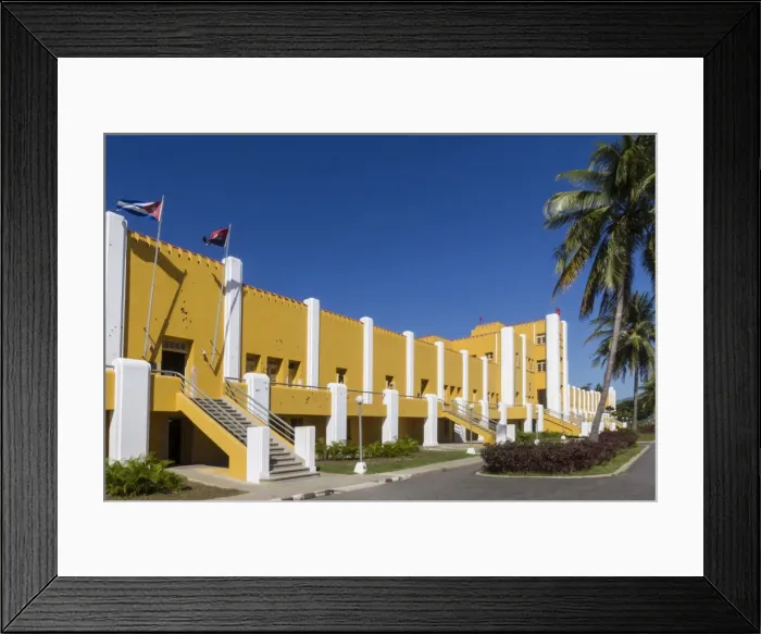 Framed Print : Former Moncado Barracks, scene of Castros first guerrilla action, now the 26th July school, Santiago, Cuba, West Indies, Caribbean, Central America Framed Print : Former Moncado Barracks, scene of Castros first guerrilla action, now the 26th July school, Santiago, Cuba, West Indies, Caribbean, Central America