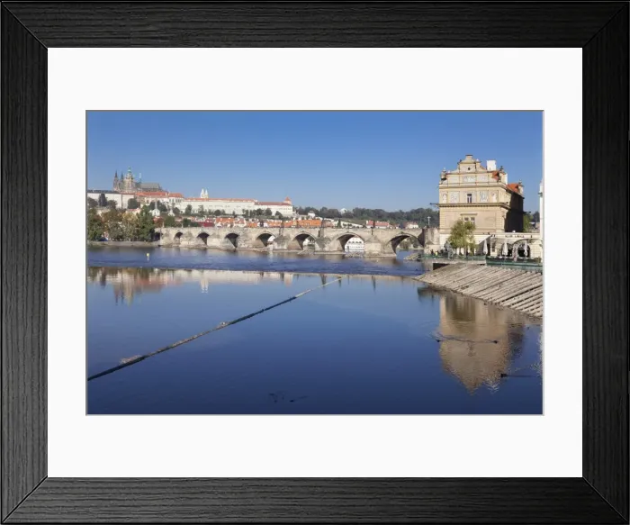 Framed Print : View over the River Vltava to Smetana Museum, Charles Bridge and the Castle District with St Vitus Cathedral and Royal Palace, UNESCO World Heritage Site, Prague, Bohemia, Czech Republic, Europe Framed Print : View over the River Vltava to Smetana Museum, Charles Bridge and the Castle District with St Vitus Cathedral and Royal Palace, UNESCO World Heritage Site, Prague, Bohemia, Czech Republic, Europe