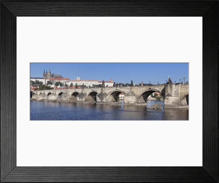 Framed Print : Panoramic view of River Vltava with Charles Bridge and the Castle District with St. Vitus Cathedral and Royal Palace, UNESCO World Heritage Site, Prague, Czech Republic, Europe Framed Print : Panoramic view of River Vltava with Charles Bridge and the Castle District with St. Vitus Cathedral and Royal Palace, UNESCO World Heritage Site, Prague, Czech Republic, Europe