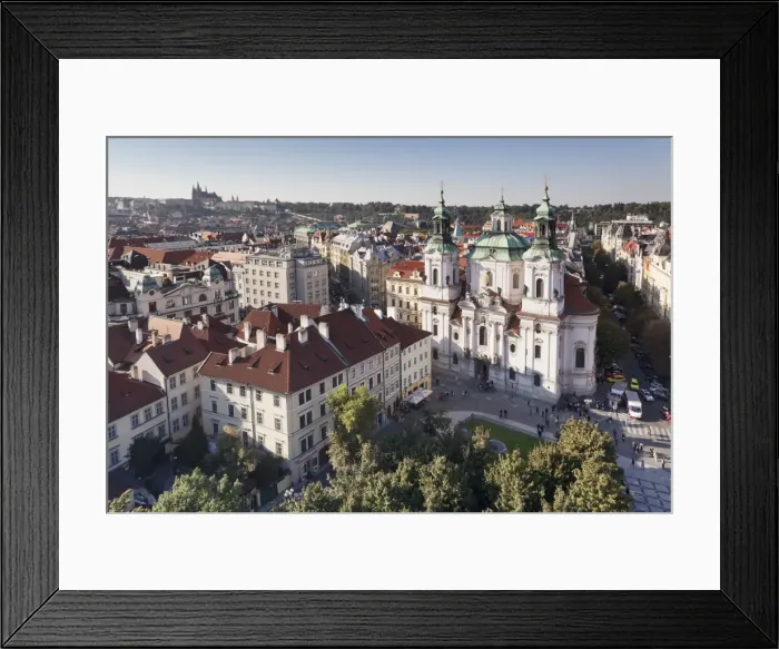 Framed Print : View over the Old Town Square (Staromestske namesti) to St. Nicholas Church and Castle District with Royal Palace and St. Vitus Cathedral, Prague, Bohemia, Czech Republic, Europe Framed Print : View over the Old Town Square (Staromestske namesti) to St. Nicholas Church and Castle District with Royal Palace and St. Vitus Cathedral, Prague, Bohemia, Czech Republic, Europe