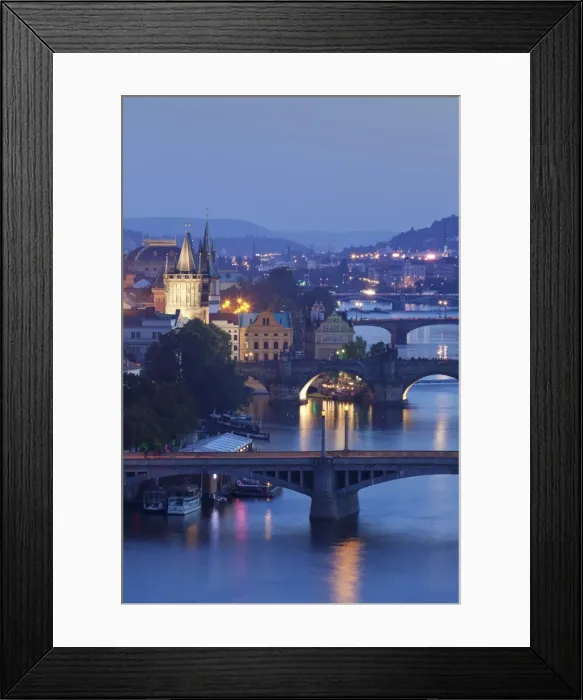 Framed Print : Vltava River with the bridges, Charles Bridge and the Old Town Bridge Tower, UNESCO World Heritage Site, Prague, Bohemia, Czech Republic, Europe Framed Print : Vltava River with the bridges, Charles Bridge and the Old Town Bridge Tower, UNESCO World Heritage Site, Prague, Bohemia, Czech Republic, Europe