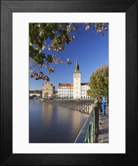 Framed Print : View over the River Vltava to Smetana Museum and Charles Bridge, Prague, Bohemia, Czech Republic, Europe Framed Print : View over the River Vltava to Smetana Museum and Charles Bridge, Prague, Bohemia, Czech Republic, Europe
