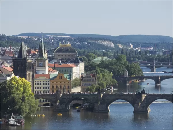 Bridges over the Vltava River, Prague, Czech Republic, Europe