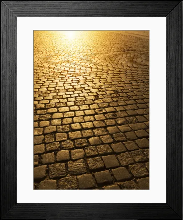 Framed Print : Cobblestones, Prague. Czech Republic, Europe Framed Print : Cobblestones, Prague. Czech Republic, Europe