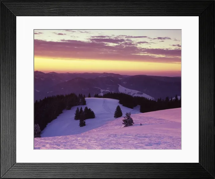 Framed Print : Sunrise on Belchen Mountain in winter, Black Forest, Baden Wurttemberg, Germany, Europe Framed Print : Sunrise on Belchen Mountain in winter, Black Forest, Baden Wurttemberg, Germany, Europe