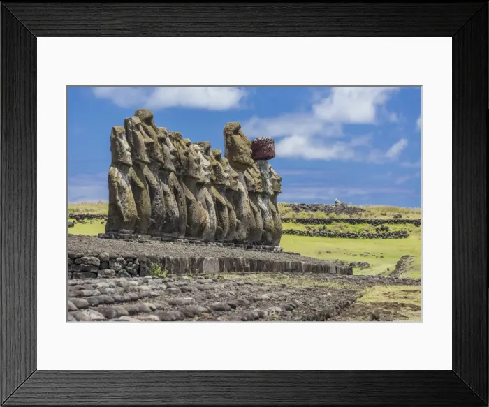 Framed Print : Fifteen moai at the restored ceremonial site of Ahu Tongariki on Easter Island (Isla de Pascua) (Rapa Nui), UNESCO World Heritage Site, Chile, South America Framed Print : Fifteen moai at the restored ceremonial site of Ahu Tongariki on Easter Island (Isla de Pascua) (Rapa Nui), UNESCO World Heritage Site, Chile, South America