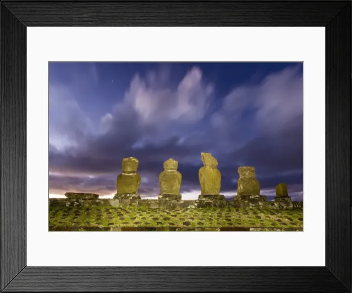 Framed Print : Preserved original moai in the Tahai Archaeological Zone on Easter Island (Isla de Pascua) (Rapa Nui), UNESCO World Heritage Site, Chile, South America Framed Print : Preserved original moai in the Tahai Archaeological Zone on Easter Island (Isla de Pascua) (Rapa Nui), UNESCO World Heritage Site, Chile, South America