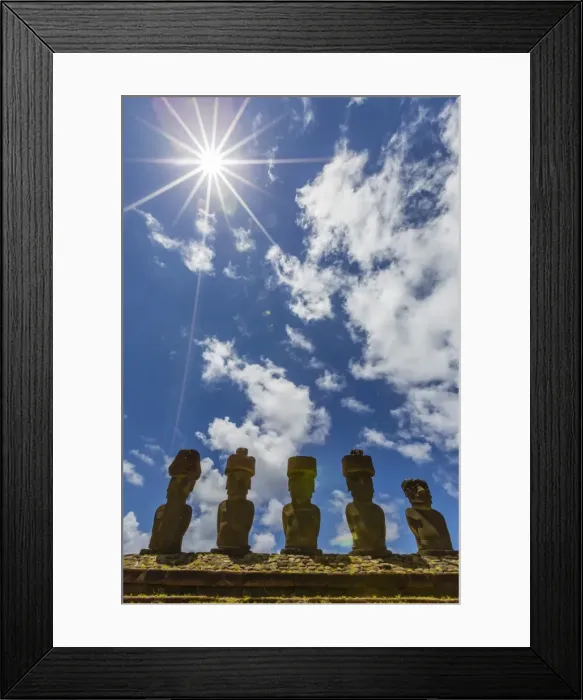 Framed Print : Moai with scoria red topknots at the restored ceremonial site of Ahu Nau Nau on Easter Island (Isla de Pascua) (Rapa Nui), UNESCO World Heritage Site, Chile, South America Framed Print : Moai with scoria red topknots at the restored ceremonial site of Ahu Nau Nau on Easter Island (Isla de Pascua) (Rapa Nui), UNESCO World Heritage Site, Chile, South America