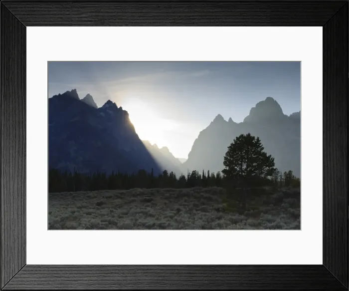 Framed Print : View down Cascade Canyon with backlit Teton Range, Grand Teton National Park, Wyoming, United States of America, North America Framed Print : View down Cascade Canyon with backlit Teton Range, Grand Teton National Park, Wyoming, United States of America, North America