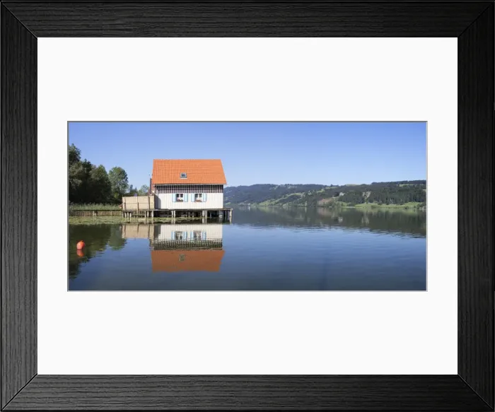 Framed Print : Boathouse at Alpsee Lake, Immenstadt, Allgau, Bavaria, Germany, Europe Framed Print : Boathouse at Alpsee Lake, Immenstadt, Allgau, Bavaria, Germany, Europe
