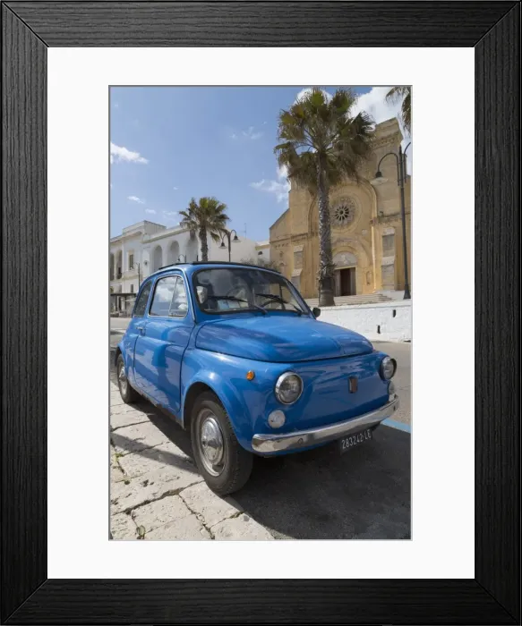Framed Print : Old Fiat in Santa Cesarea Terme, Puglia, Italy, Europe Framed Print : Old Fiat in Santa Cesarea Terme, Puglia, Italy, Europe