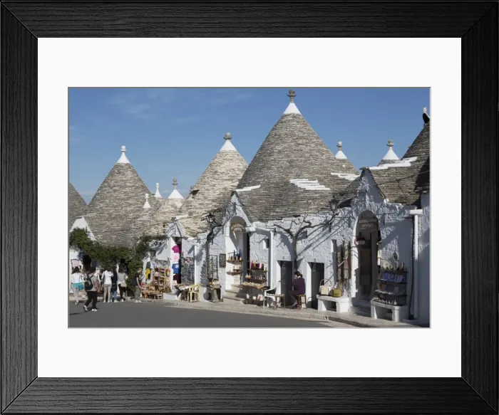 Framed Print : Street of of traditional trullos (trulli) in Alberobello, UNESCO World Heritage Site, Puglia, Italy, Europe Framed Print : Street of of traditional trullos (trulli) in Alberobello, UNESCO World Heritage Site, Puglia, Italy, Europe