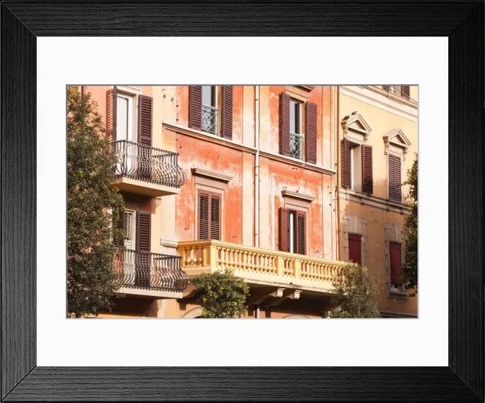Framed Print : Building facades in the city of Bologna, Emilia-Romagna, Italy, Europe